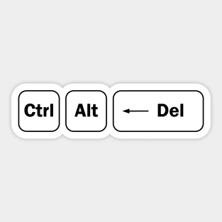 Ctrl + Alt + Del  - Computer Programming - Light Color Sticker